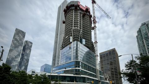Photo of construction progress on SkyTower