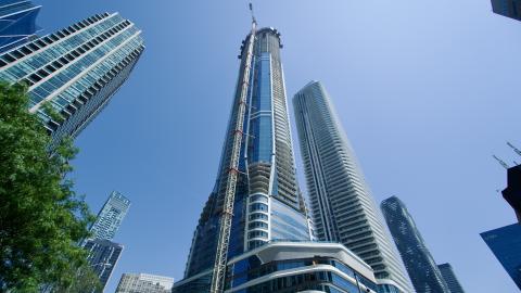 Construction progress on SkyTower at Pinnacle One Yonge