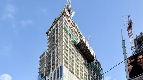 Construction progress at Concord Sky in Toronto