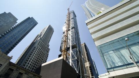 Photo of construction progress at One Bloor West