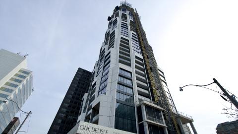 Construction progress at One Delisle in Toronto
