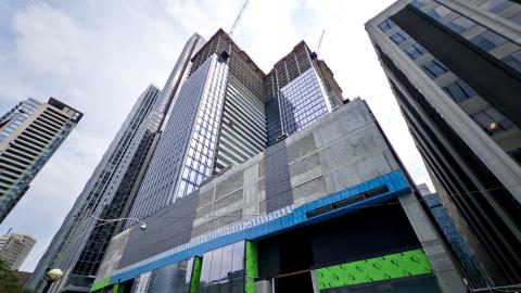 Photograph of construction progress at The Pemberton